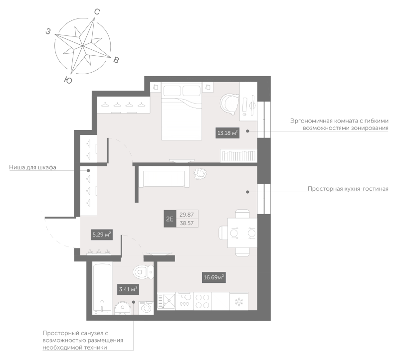 1 ккв 39,7 м²