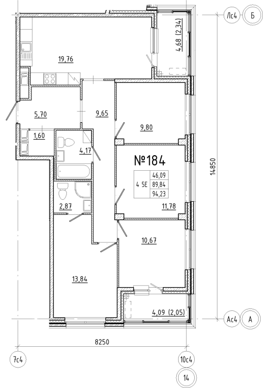 5 ккв (Евро) 94,2 м²