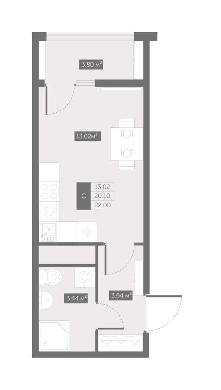 2 ккв 62,4 м²