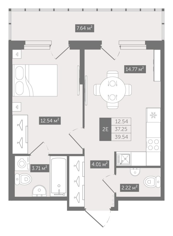 1 ккв 39,5 м²