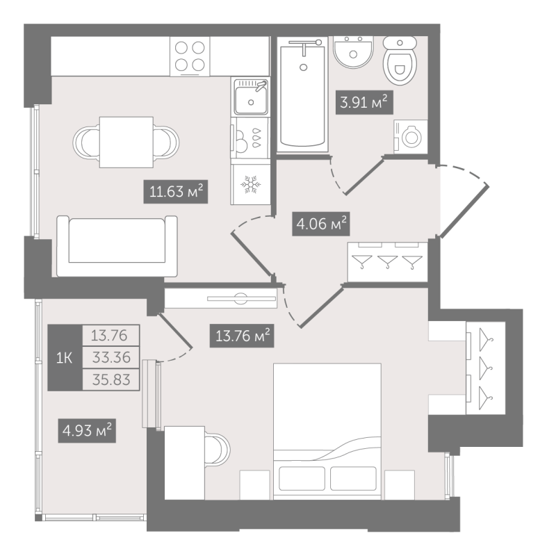 1 ккв 35,9 м²