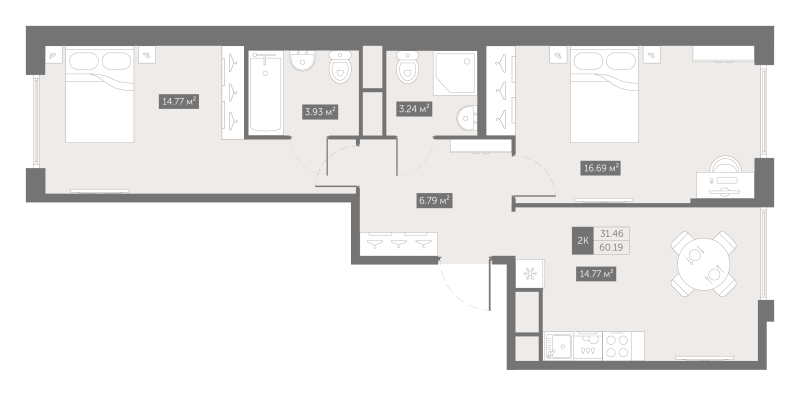 2 ккв 59,8 м²