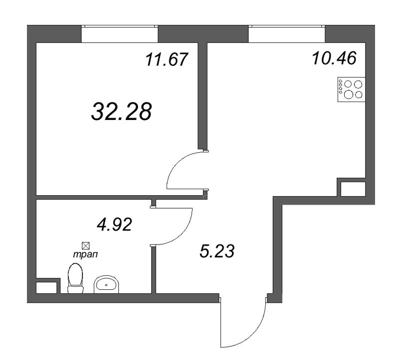 1 ккв 32,3 м²