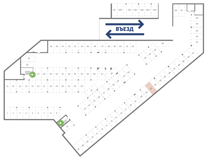 Паркинг 13,3 м²