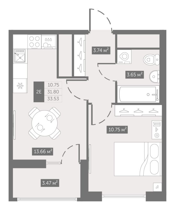 1 ккв 33,6 м²