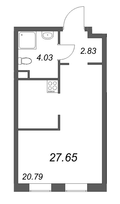 Студия 27,7 м²
