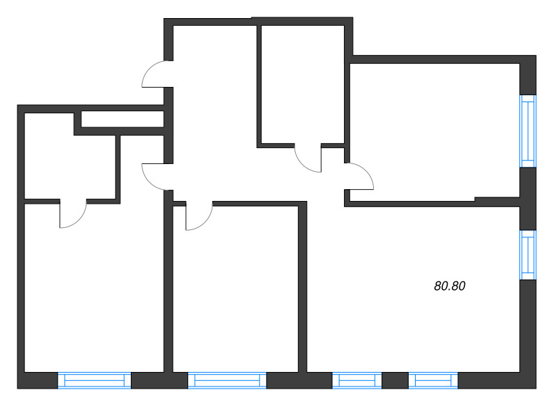 3 ккв 80,8 м²