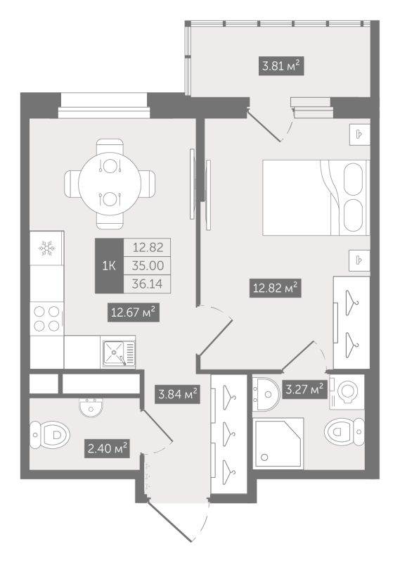 1 ккв 36,1 м²