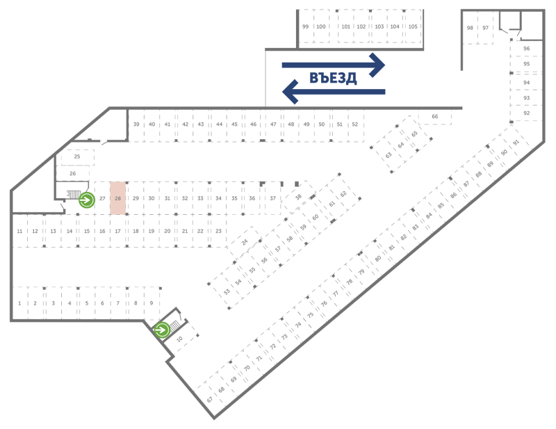Паркинг 13,3 м²