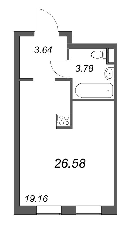 Студия 26,6 м²