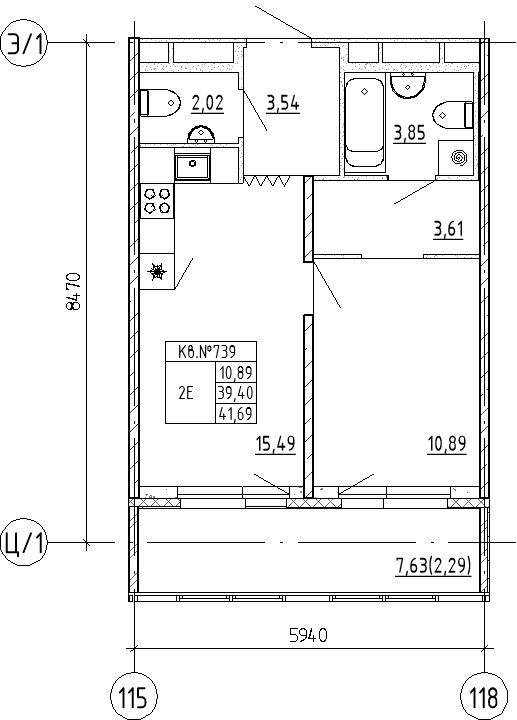 1 ккв 41,7 м²