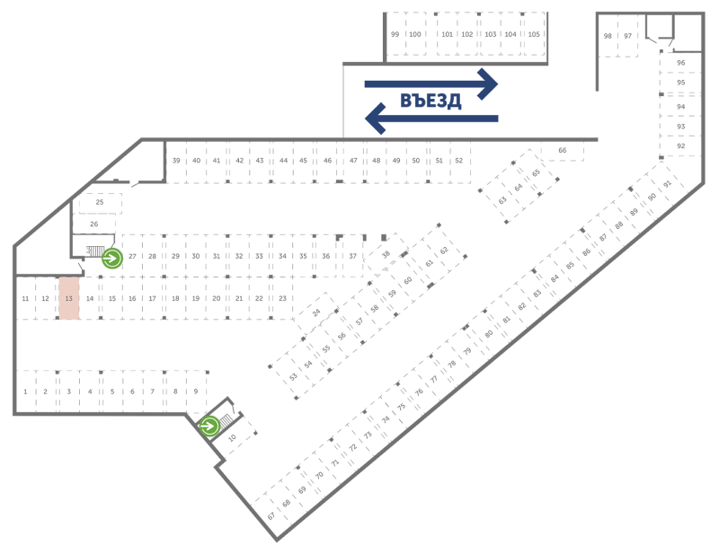 Паркинг 13,3 м²