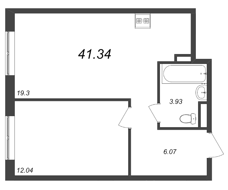2 ккв (Евро) 41,1 м²