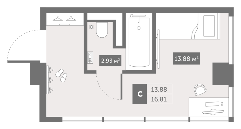Студия 18 м²