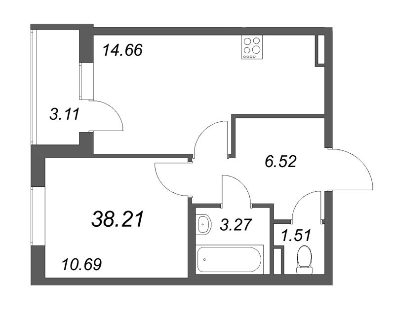 1 ккв 38,2 м²