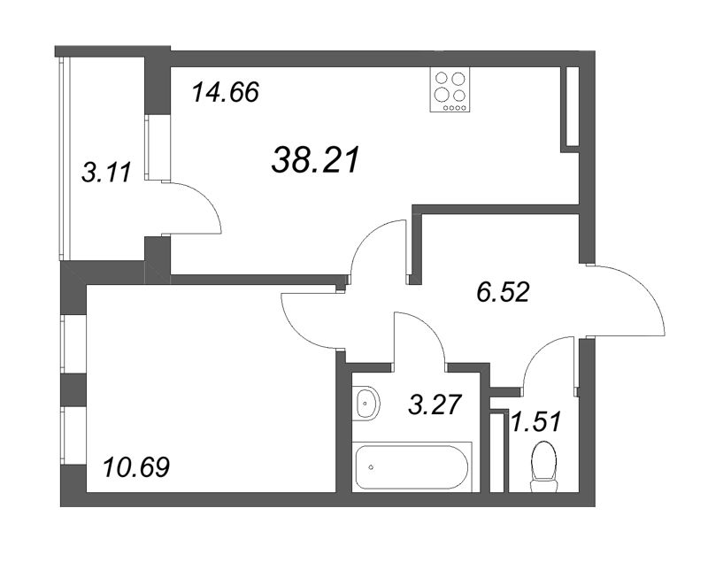1 ккв 38,2 м²
