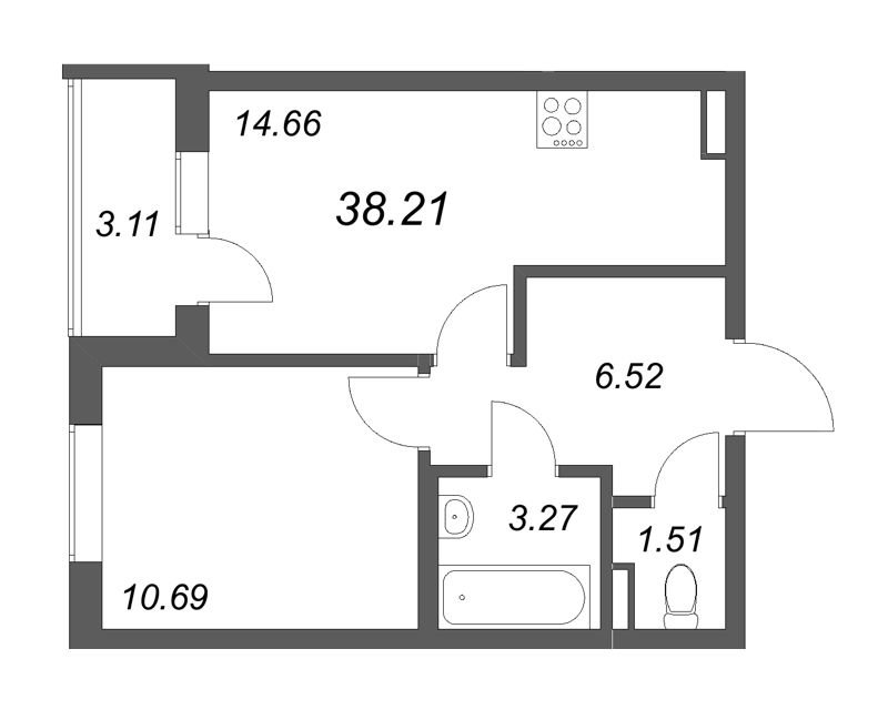 1 ккв 38,2 м²
