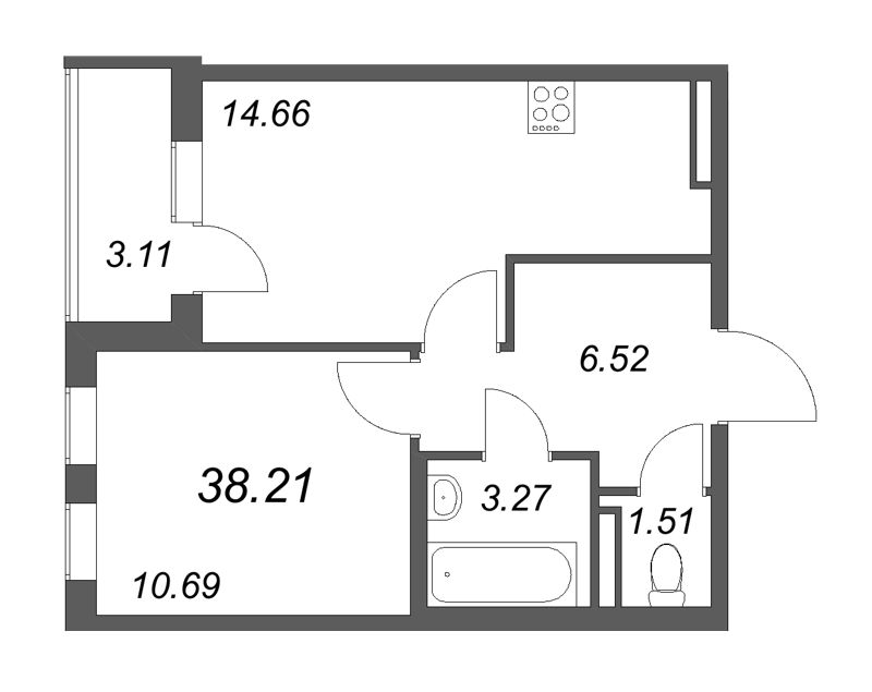 1 ккв 38,2 м²