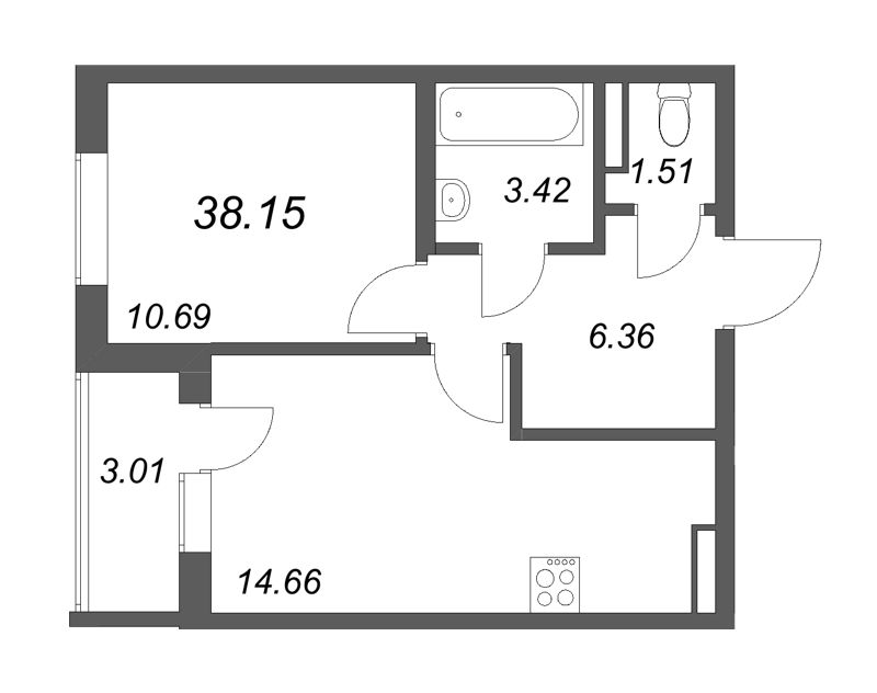 1 ккв 38,2 м²