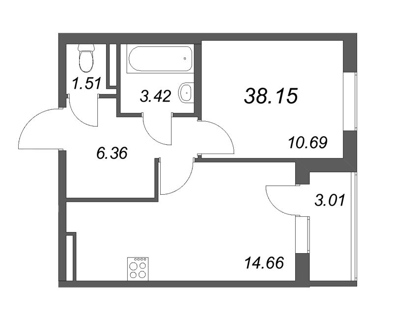 1 ккв 38,2 м²