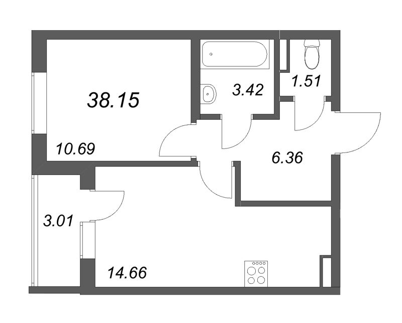 1 ккв 38,2 м²
