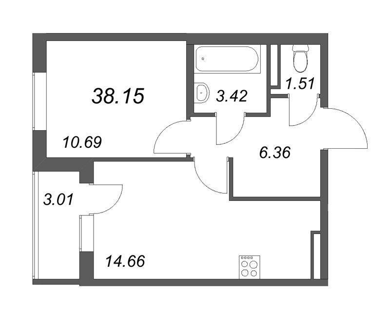 1 ккв 38,2 м²