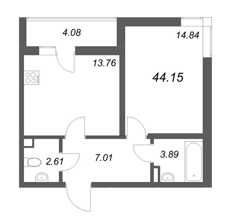 1 ккв 44,2 м²