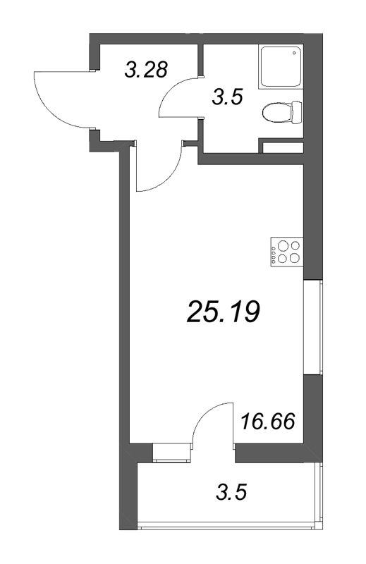 Студия 25,2 м²