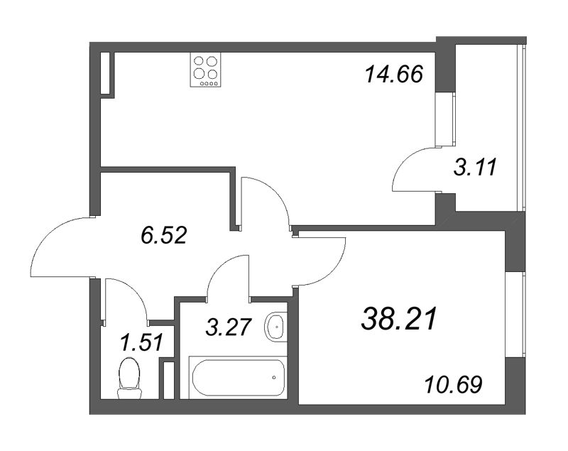 1 ккв 38,2 м²