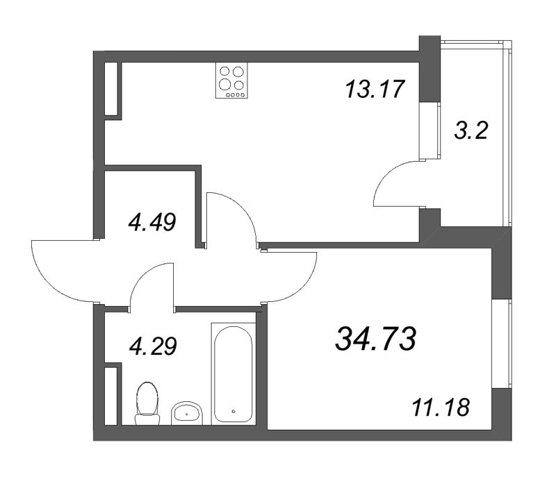 1 ккв 34,7 м²