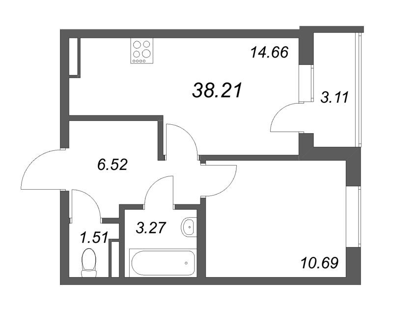 1 ккв 38,2 м²