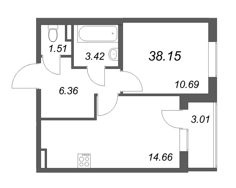 1 ккв 38,2 м²