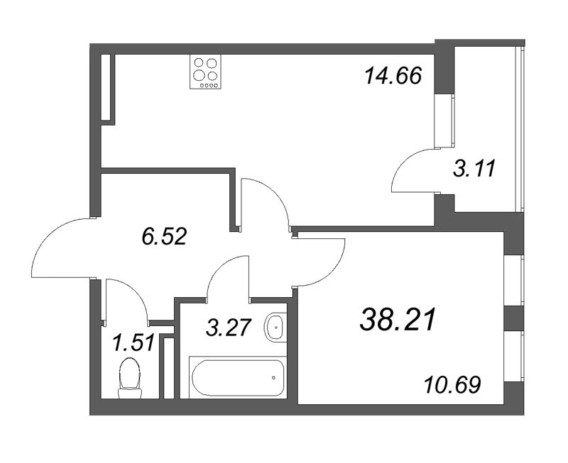 1 ккв 38,2 м²