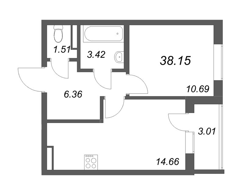 1 ккв 38,2 м²