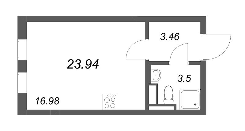 Студия 23,9 м²