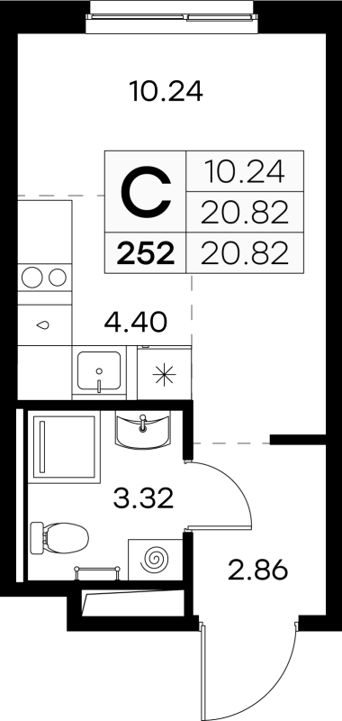 Студия 20,5 м²