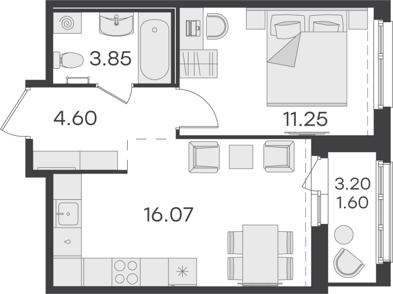 2 ккв (Евро) 37 м²