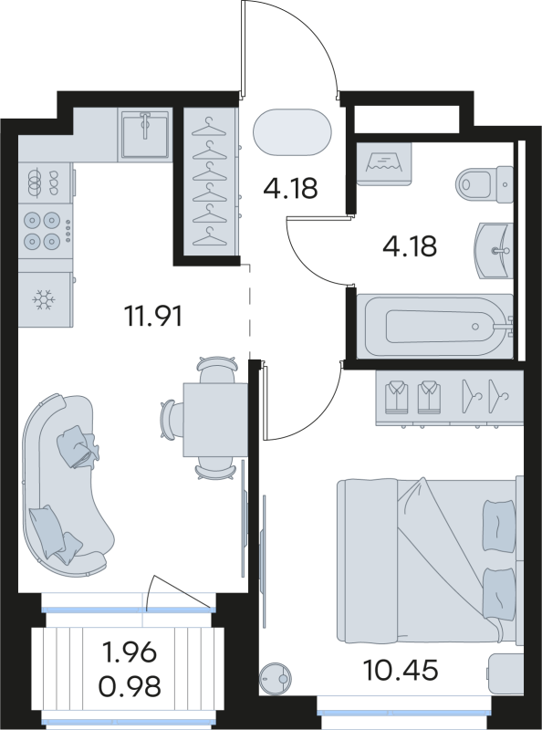 1 ккв 31,7 м²