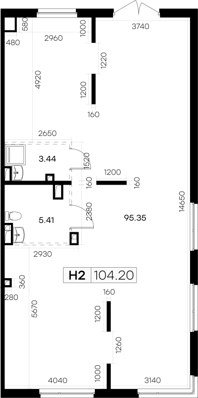 К. пом 104,2 м²