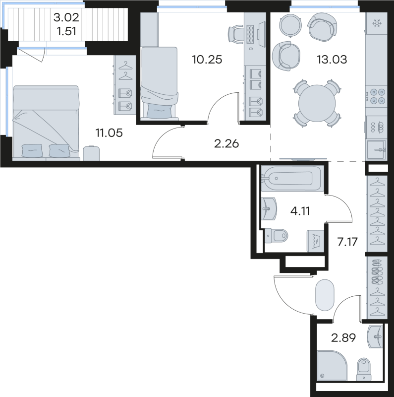 2 ккв 52,3 м²