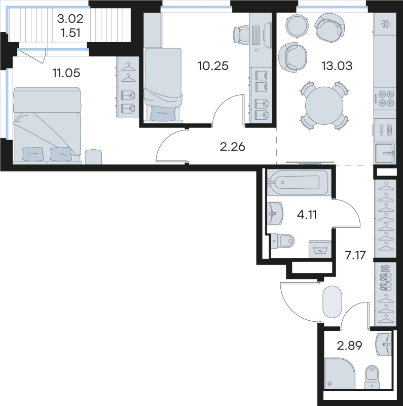 2 ккв 52,3 м²