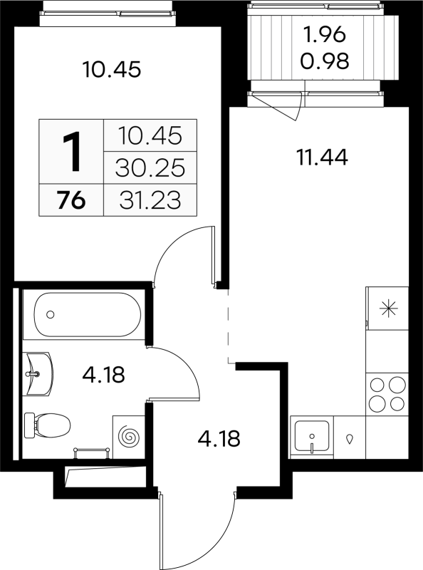 1 ккв 31,2 м²