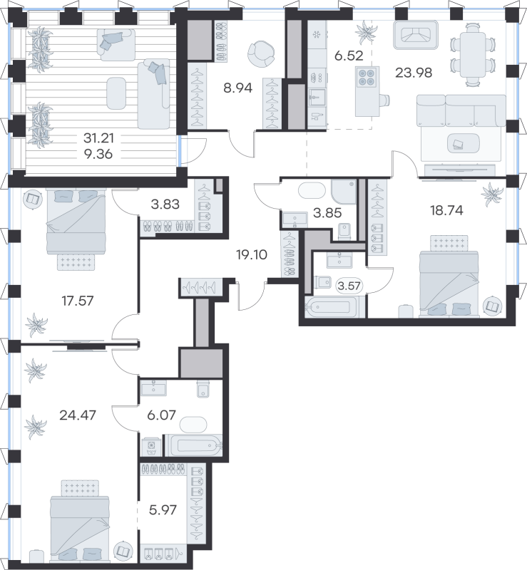 4 ккв (Евро) 148,1 м²