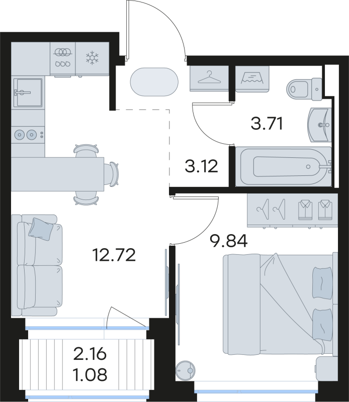 1 ккв 30,5 м²