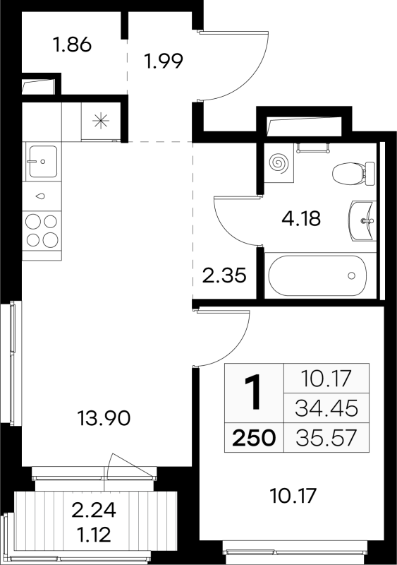 2 ккв (Евро) 35,6 м²