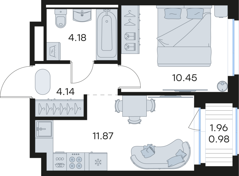 1 ккв 31,6 м²