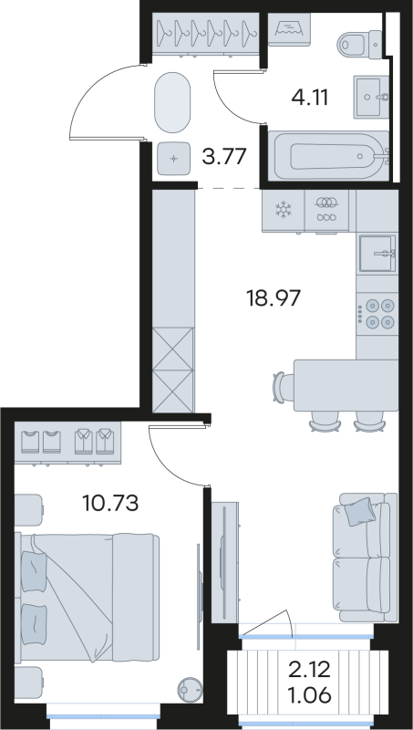 2 ккв (Евро) 38,6 м²