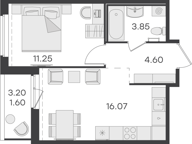 2 ккв (Евро) 37,4 м²