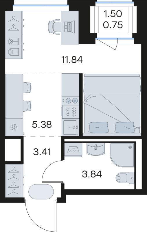 Студия 25,2 м²