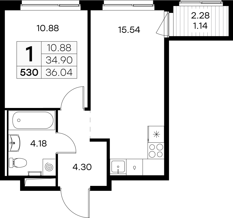 2 ккв (Евро) 35,6 м²